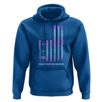 Suicide Prevention Warriors Hoodie Vintage American Flag Heartbeat Ribbon - Wonder Print Shop