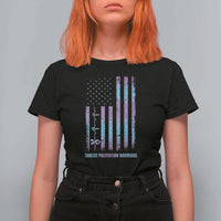 Suicide Prevention Warriors T Shirt For Women Vintage American Flag Heartbeat Ribbon - Wonder Print Shop