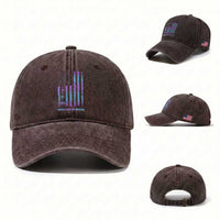 Suicide Prevention Warriors Washed Cotton Baseball Cap Vintage American Flag Heartbeat Ribbon