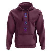 Suicide Prevention Awareness Hoodie 988 Suicide Prevention Hotline 988 Purple Teal Semicolon - Wonder Print Shop