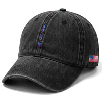 Suicide Prevention Awareness Washed Cotton Baseball Cap 988 Suicide Prevention Hotline 988 Purple Teal Semicolon