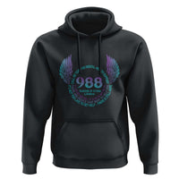 Suicide Prevention Awareness Hoodie Call Or Text For Mental Health Support 988 Suicide And Crisis Lifeline Wings - Wonder Print Shop