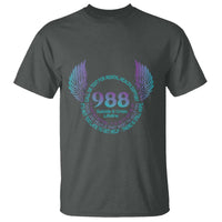Suicide Prevention Awareness T Shirt Call Or Text For Mental Health Support 988 Suicide And Crisis Lifeline Wings - Wonder Print Shop