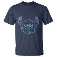 Suicide Prevention Awareness T Shirt Call Or Text For Mental Health Support 988 Suicide And Crisis Lifeline Wings - Wonder Print Shop