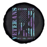 Suicide Prevention Awareness Spare Tire Cover Veterans Crisis Line Dial 988 Press 1 American Flag Gun