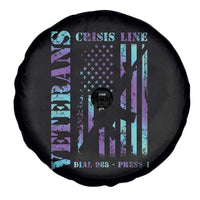 Suicide Prevention Awareness Spare Tire Cover Veterans Crisis Line Dial 988 Press 1 American Flag Gun