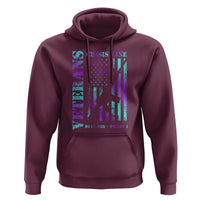 Suicide Prevention Awareness Hoodie Veterans Crisis Line Dial 988 Press 1 American Flag Gun - Wonder Print Shop