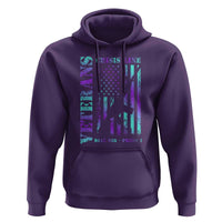 Suicide Prevention Awareness Hoodie Veterans Crisis Line Dial 988 Press 1 American Flag Gun - Wonder Print Shop