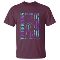 Suicide Prevention Awareness T Shirt Veterans Crisis Line Dial 988 Press 1 American Flag Gun - Wonder Print Shop