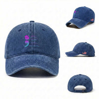 Suicide Prevention Awareness Washed Cotton Baseball Cap Still Here Still Fighting Semicolon Hand Fist