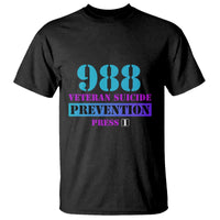 Suicide Prevention Awareness T Shirt 988 Veteran Suicide Prevention Press 1 - Wonder Print Shop