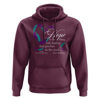 Suicide Prevention Awareness Hoodie Hope Is The Thing With Feathers That Perches In The Soul Heart - Wonder Print Shop