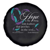 Suicide Prevention Awareness Spare Tire Cover Hope Is The Thing With Feathers That Perches In The Soul Heart