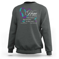 Suicide Prevention Awareness Sweatshirt Hope Is The Thing With Feathers That Perches In The Soul Heart - Wonder Print Shop