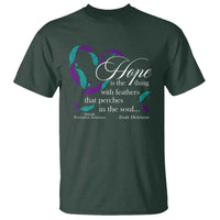 Suicide Prevention Awareness T Shirt Hope Is The Thing With Feathers That Perches In The Soul Heart - Wonder Print Shop
