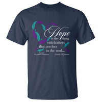 Suicide Prevention Awareness T Shirt Hope Is The Thing With Feathers That Perches In The Soul Heart - Wonder Print Shop