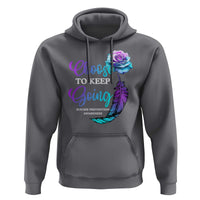 Suicide Prevention Awareness Hoodie Choose To Keep Going Semicolon Rose Feather - Wonder Print Shop
