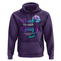 Suicide Prevention Awareness Hoodie Choose To Keep Going Semicolon Rose Feather - Wonder Print Shop
