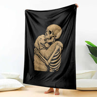 Skeleton Hugging Dog Halloween Dog Lover Throw Blanket - Wonder Print Shop