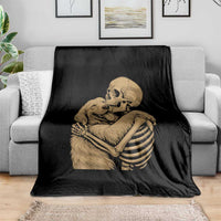 Skeleton Hugging Dog Halloween Dog Lover Throw Blanket - Wonder Print Shop