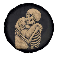 Skeleton Hugging Dog Halloween Dog Lover Spare Tire Cover - Wonder Print Shop