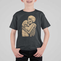Skeleton Hugging Dog Halloween Dog Lover T Shirt For Kid - Wonder Print Shop