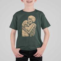 Skeleton Hugging Dog Halloween Dog Lover T Shirt For Kid - Wonder Print Shop
