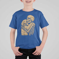 Skeleton Hugging Dog Halloween Dog Lover T Shirt For Kid - Wonder Print Shop