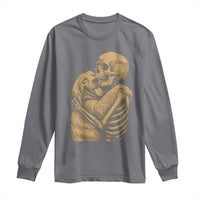 Skeleton Hugging Dog Halloween Dog Lover Long Sleeve Shirt - Wonder Print Shop