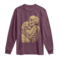 Skeleton Hugging Dog Halloween Dog Lover Long Sleeve Shirt - Wonder Print Shop