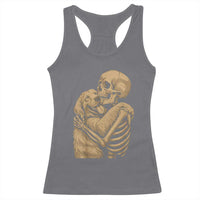 Skeleton Hugging Dog Halloween Dog Lover Racerback Tank Top - Wonder Print Shop