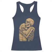 Skeleton Hugging Dog Halloween Dog Lover Racerback Tank Top - Wonder Print Shop