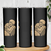 Skeleton Hugging Dog Halloween Dog Lover Skinny Tumbler - Wonder Print Shop