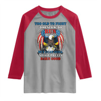 Too Old To Fight Too Slow To Run But I Can Still Shoot Pretty Darn Good Raglan Shirt Bald Eagle - Wonder Print Shop