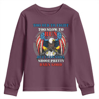 Too Old To Fight Too Slow To Run But I Can Still Shoot Pretty Darn Good Youth Sweatshirt Bald Eagle - Wonder Print Shop