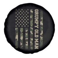 Funny Grumpy Old Man Spare Tire Cover Vintage Camo American Flag Fathers Day - Wonder Print Shop