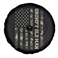Funny Grumpy Old Man Spare Tire Cover Vintage Camo American Flag Fathers Day - Wonder Print Shop