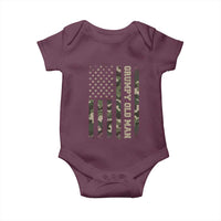 Funny Grumpy Old Man Baby Onesie Vintage Camo American Flag Fathers Day - Wonder Print Shop