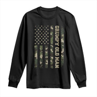 Funny Grumpy Old Man Long Sleeve Shirt Vintage Camo American Flag Fathers Day - Wonder Print Shop