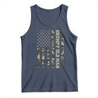 Funny Grumpy Old Man Tank Top Vintage Camo American Flag Fathers Day - Wonder Print Shop