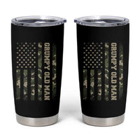 Funny Grumpy Old Man Tumbler Cup Vintage Camo American Flag Fathers Day - Wonder Print Shop