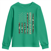 Funny Grumpy Old Man Youth Sweatshirt Vintage Camo American Flag Fathers Day - Wonder Print Shop