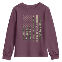 Funny Grumpy Old Man Youth Sweatshirt Vintage Camo American Flag Fathers Day - Wonder Print Shop