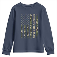 Funny Grumpy Old Man Youth Sweatshirt Vintage Camo American Flag Fathers Day - Wonder Print Shop