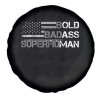 Funny Bold Badass Superhuman Spare Tire Cover Vintage American Flag Fathers Day - Wonder Print Shop