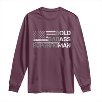 Funny Bold Badass Superhuman Long Sleeve Shirt Vintage American Flag Fathers Day - Wonder Print Shop