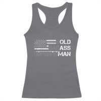 Funny Bold Badass Superhuman Racerback Tank Top Vintage American Flag Fathers Day - Wonder Print Shop