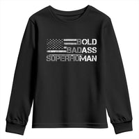 Funny Bold Badass Superhuman Youth Sweatshirt Vintage American Flag Fathers Day - Wonder Print Shop