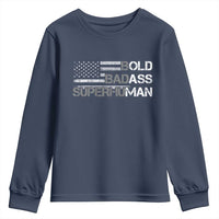 Funny Bold Badass Superhuman Youth Sweatshirt Vintage American Flag Fathers Day - Wonder Print Shop