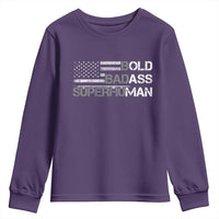 Funny Bold Badass Superhuman Youth Sweatshirt Vintage American Flag Fathers Day - Wonder Print Shop